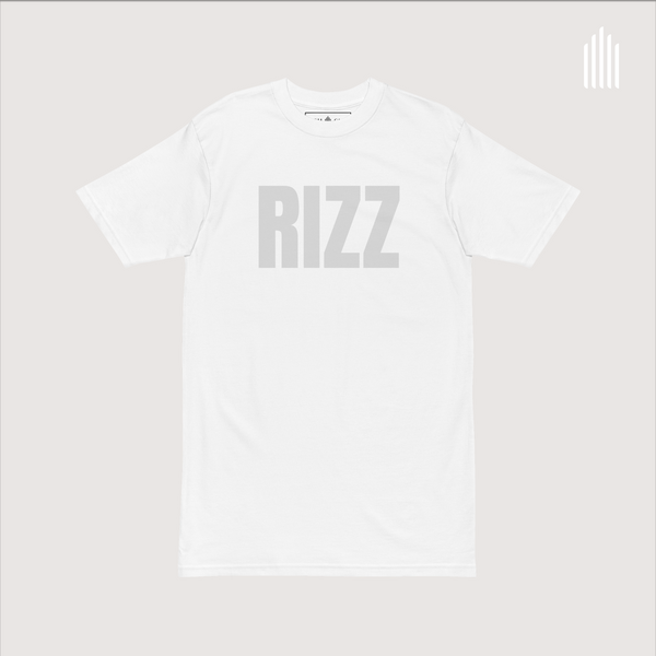 Rizz: Men’s premium heavyweight tee, white