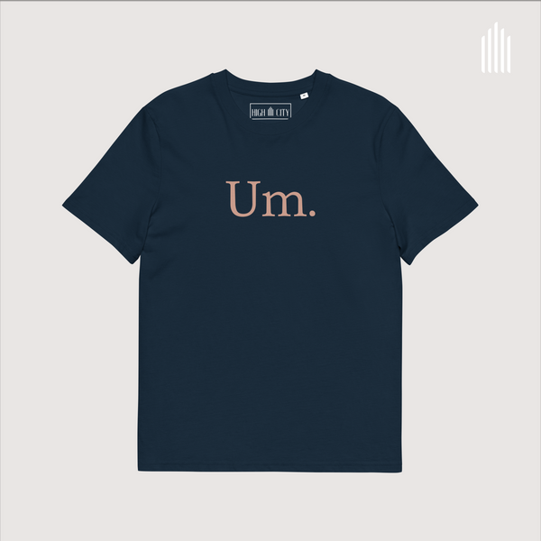 Um.: Unisex organic cotton t-shirt, black, white, French navy