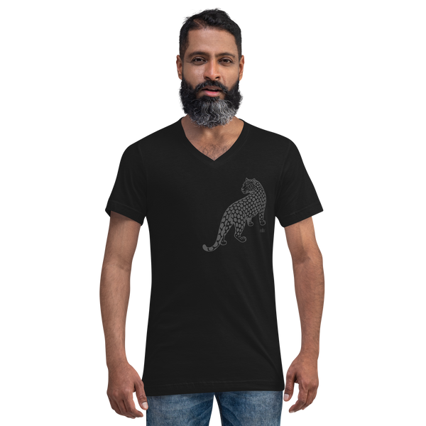 Leopard Unisex Short Sleeve V-Neck T-Shirt