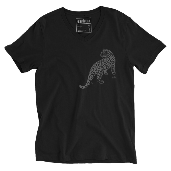 Leopard Unisex Short Sleeve V-Neck T-Shirt