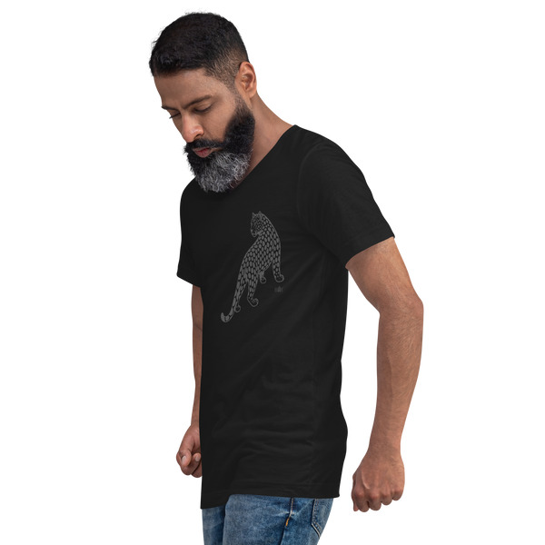 Leopard Unisex Short Sleeve V-Neck T-Shirt